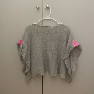 Gray Short Sleeve Sweater